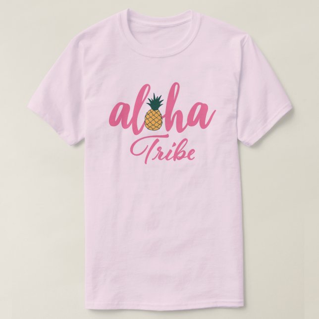 Aloha Tribe Pink T-Shirt (Design vorne)