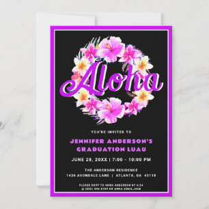 Aloha Tropical Abschluss Luau Party Einladung