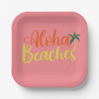 Aloha Tropical Beach Design Pappteller