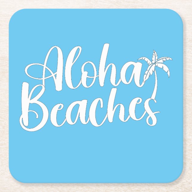 Aloha Tropical Beach Design Rechteckiger Pappuntersetzer (Vorderseite)