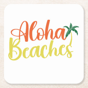 Aloha Tropical Beach Design Rechteckiger Pappuntersetzer