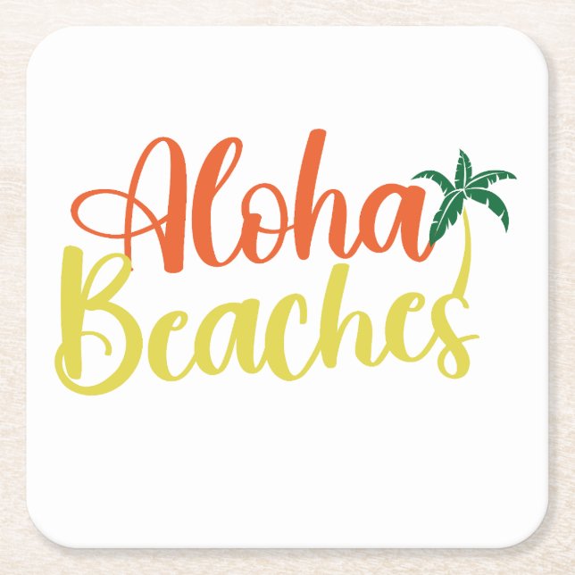Aloha Tropical Beach Design Rechteckiger Pappuntersetzer (Vorderseite)