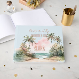 Aloha Tropical Beach Palm Trees Wedding Gästebuch