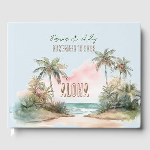 Aloha Tropical Beach Palm Trees Wedding Gästebuch