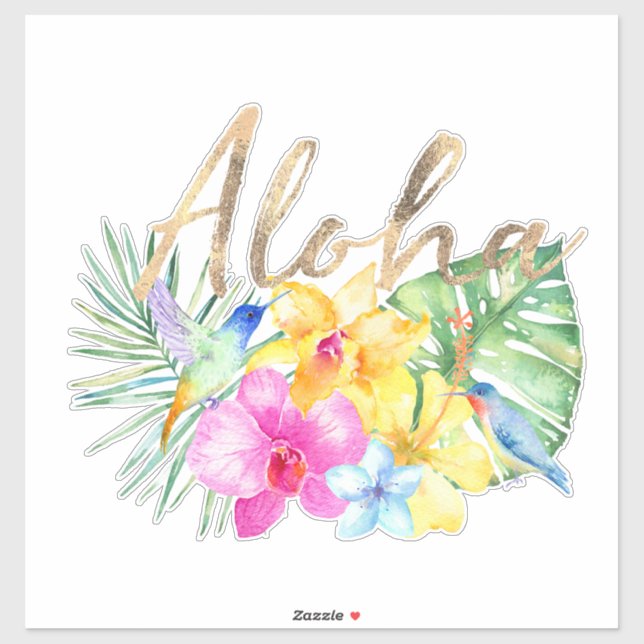 Aloha Tropical Blätter Floral Aufkleber (Blatt)
