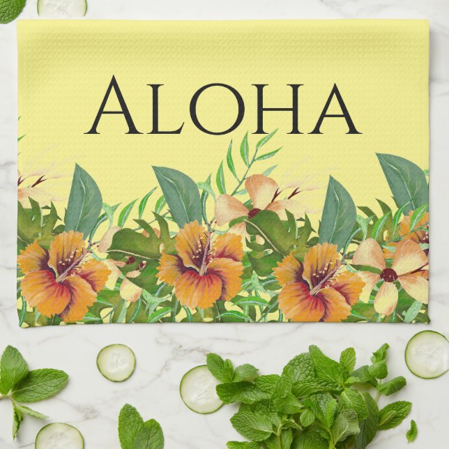 Aloha Tropical Blume Geschirrtuch (Gefaltet)