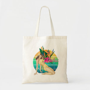Aloha Tropical Button-up Girl Retro-Sonnenuntergan Tragetasche