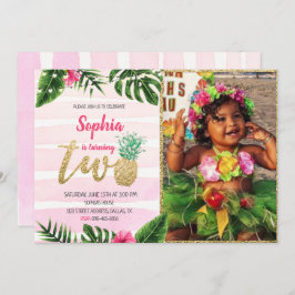 Aloha Tropical Deux Invitation Anniversaire Avec P