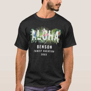 Aloha Tropical Flamingo Familienurlaub Custom T-Shirt