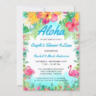 Aloha Tropical Flamingo Luau Couple's Dusche Einladung