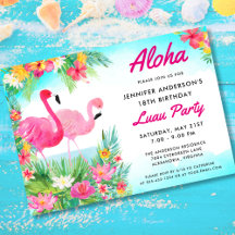 Aloha Tropical Flamingo Luau Geburtstagsparty