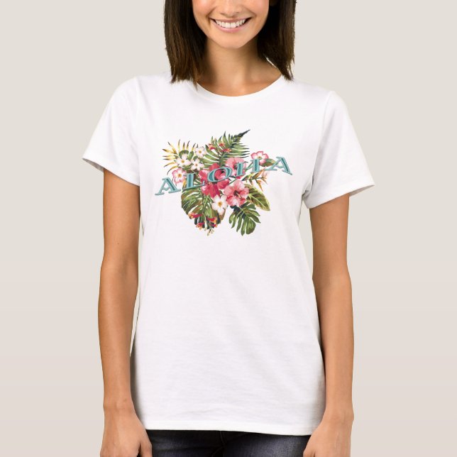 Aloha Tropical Floral T-Shirt (Vorderseite)