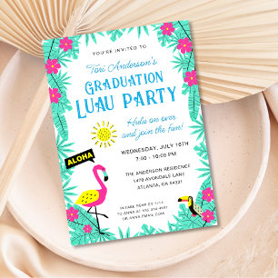 Aloha Tropical Hawaiian Abschluss Luau Party Einladung