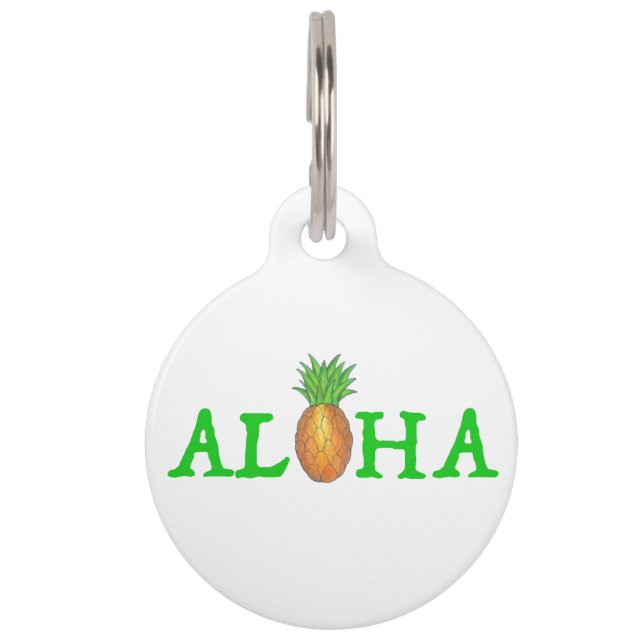 ALOHA Tropical Hawaiian Island Ananas Obst Haustiermarke (Vorderseite)