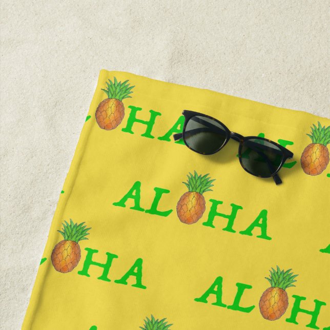 ALOHA Tropical Hawaiian Island Ananas Obst Strandtuch (Beispiel)