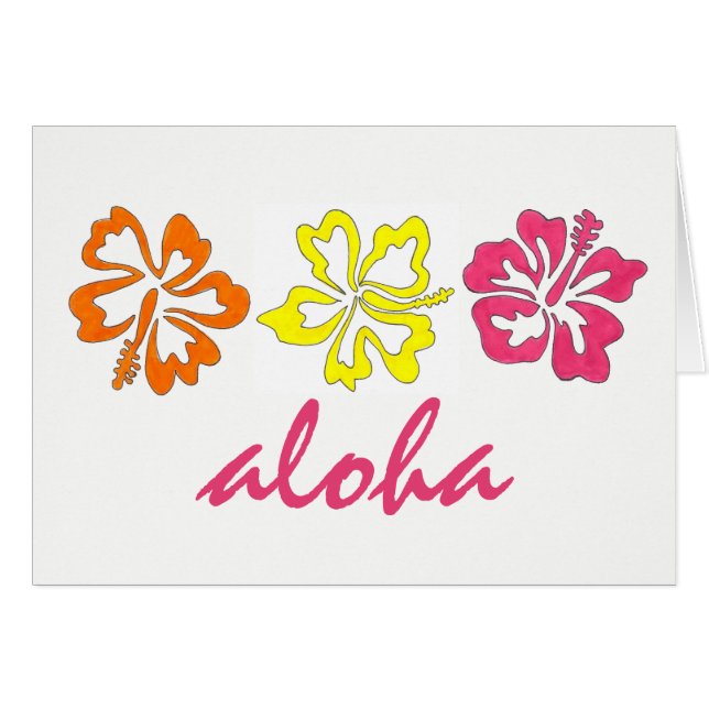 ALOHA Tropical Hawaiian Island Hibiskus Blume (Vorderseite (Horizontal))