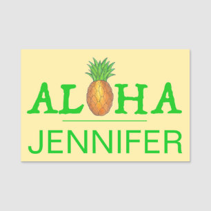 Aloha Tropical Hawaiian Island Luau Ananas Namensschild