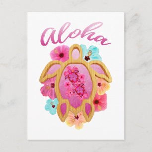 Aloha Tropical Honu Sea Turtle Postkarte
