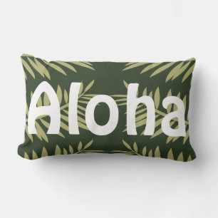 Aloha Tropical Island Green Ferns Lendenkissen
