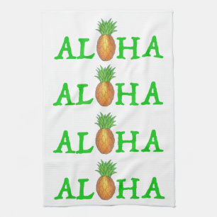 ALOHA Tropical Island Hawaiian Ananas Handtuch