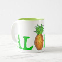 ALOHA Tropical Island Hawaiian Pineappy Mug