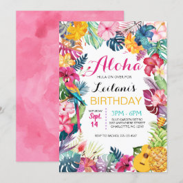 Aloha Tropical Luau Birthday Einladung