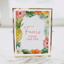 Aloha Tropical Luau Geburtstagsfavors-Zeichen
