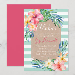 Aloha Tropical Luau Hawaiian Brautparty Invitat Einladung