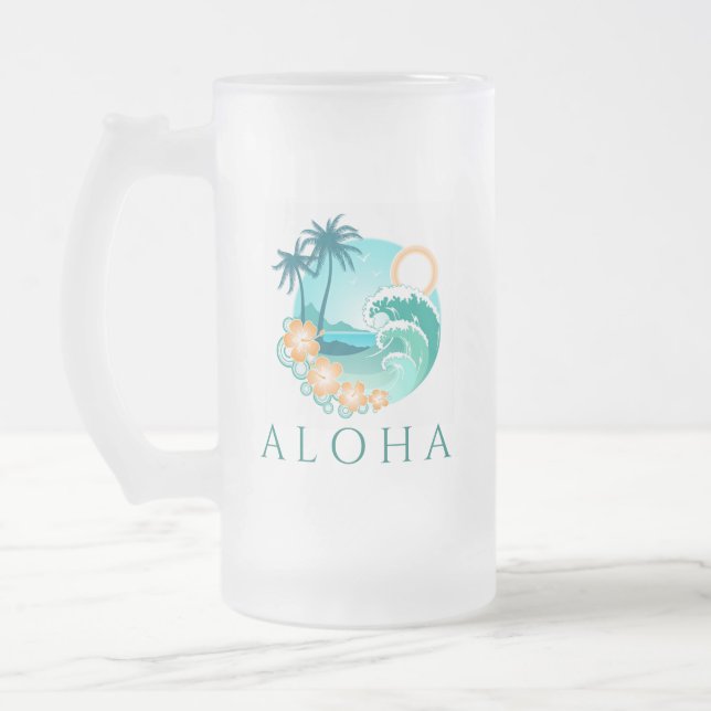 Aloha Tropical Mattglas Bierglas (Links)
