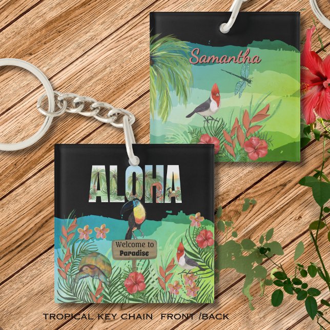 Aloha Tropical Paradise Acrylic Schlüsselanhänger (Aloha Tropical Paradise Acrylic Keychain)