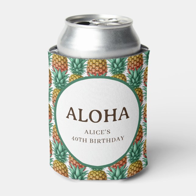 Aloha Tropical party with pineapple Dosenkühler (Kanne Vorderseite)