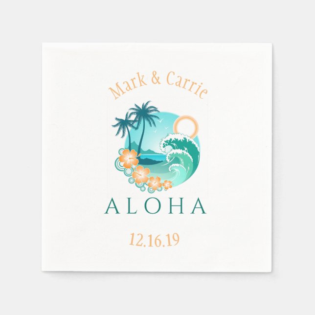 Aloha Tropical Personalisiert Serviette (Vorderseite)