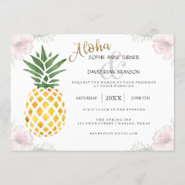 Aloha Tropical Pineaple Beach Hochzeit Einladung