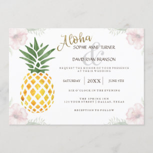 Aloha Tropical Pineaple Beach Hochzeit Einladung