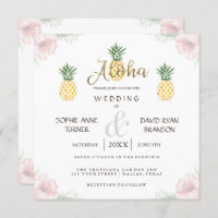 Aloha Tropical Pineapple Beach Invitation de maria