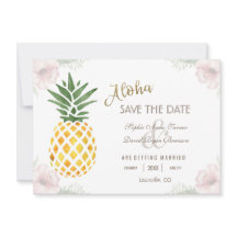 Aloha Tropical Pineapse Beach SAVE THE DATE