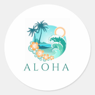 Aloha Tropical Runder Aufkleber