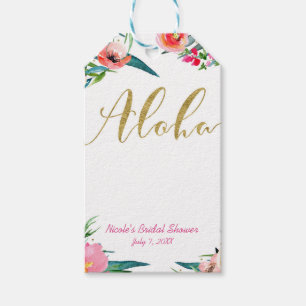 Aloha Tropical Sommer Blumen Hochzeitsdusche Favor Geschenkanhänger