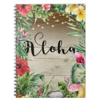 Aloha Tropical Wood Floral Blätter & Lights Summer