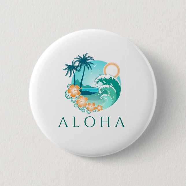 Aloha Tropisch Button (Vorderseite)
