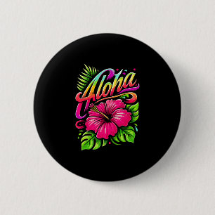 Aloha Tropische Blume Hawaii Urlaub Sommer Strand Button