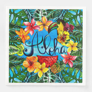 Aloha - tropische Blumen-Nahrung und Serviette