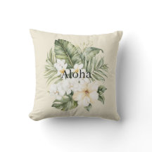 Aloha Tropische Grüne Blätter Weiße Hibiskus Orchi