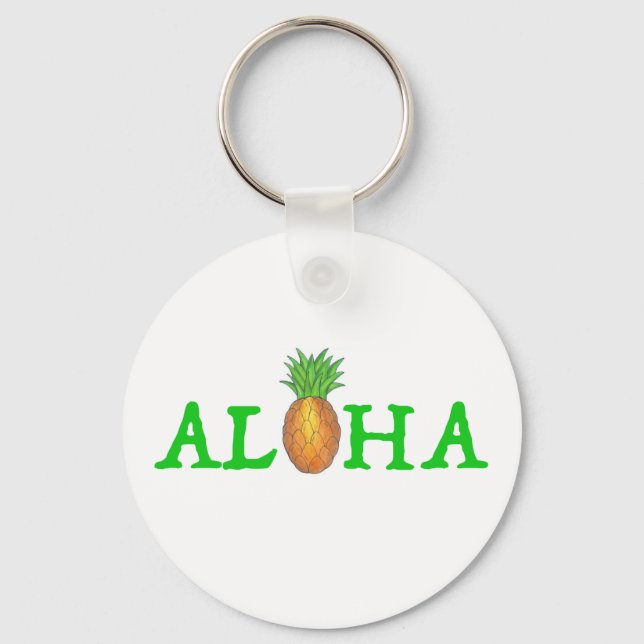 ALOHA Tropischer Hawaii Ananas-Schlüsselanhänger Schlüsselanhänger (Vorderseite)