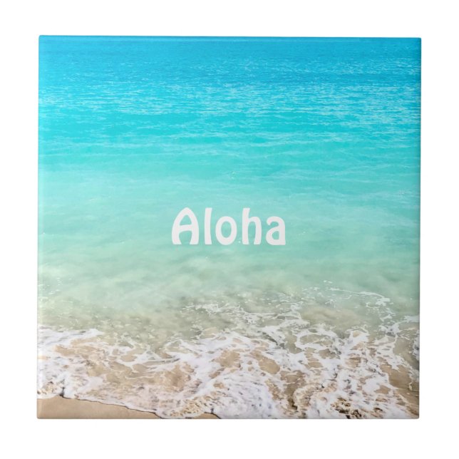 Aloha tropischer Hawaiianischer Ozean   Fliese (Vorderseite)