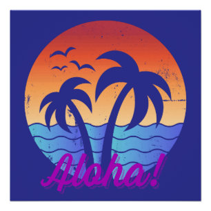 Aloha - Tropischer hawaiianischer Sonnenuntergang Poster