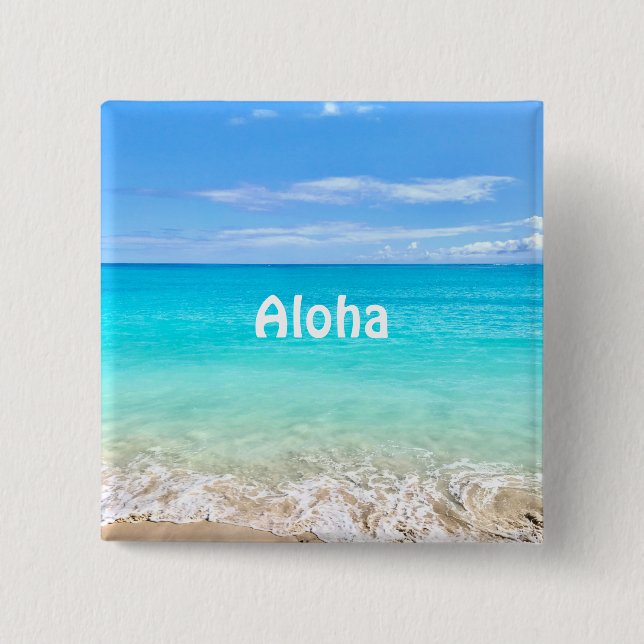 Aloha tropischer Hawaiiansee Button (Vorderseite)