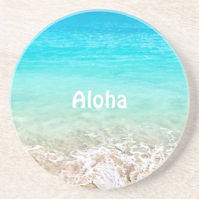 Aloha tropischer Hawaiiansee Getränkeuntersetzer (Vorne)