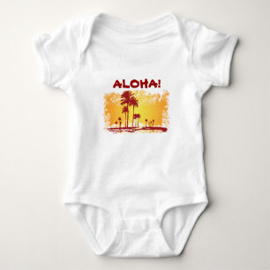 ALOHA Tropischer Strand mit Palmen Baby Strampler