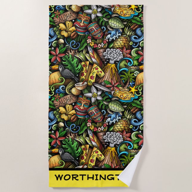 ALOHA Tropisches Badetuch (Vorderseite)